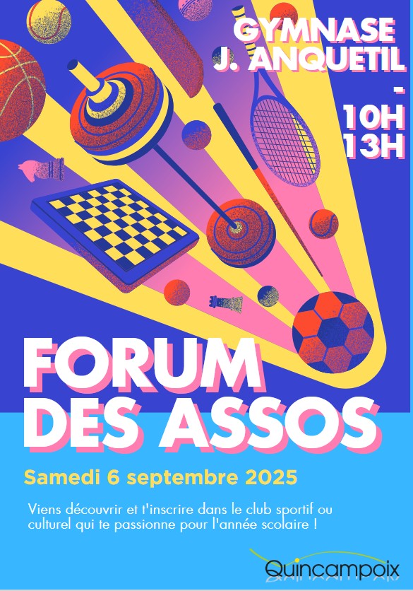 affiche forum des associations au gymnase anquetil le 6 septembre de 10h à 13h