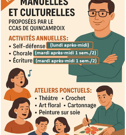 Activités à partir de 60 ans proposées par le CCAS