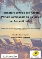 Fermeture Agence Postale Communale